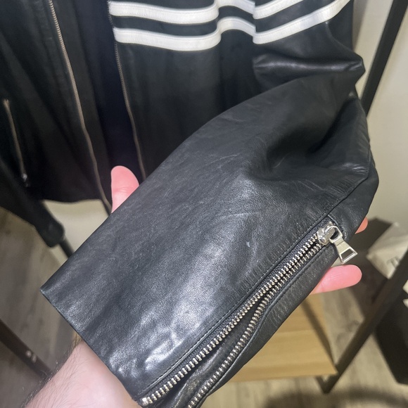 Vince Leather Cafe Racer Jacket XL Men - Picture 4 of 11